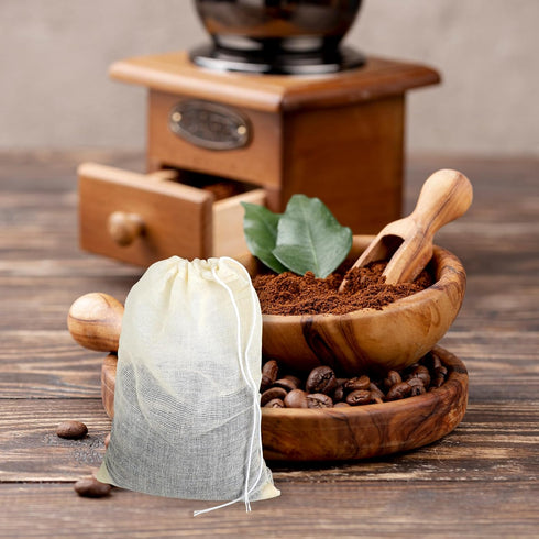 Spice Bags for Cooking, 30PCS Muslin Drawstring Soap Bags Reusable Empty Tea Bags for Loose Tea Sachet Bags Cheese Cloth Bags for Straining 3x4 In...