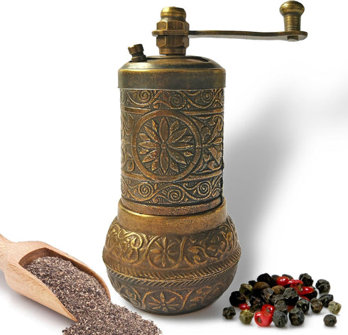 Pepper Grinder - Manual Spice Grinder - Herb Grinder - Pepper Grinder Mill - Pepper Mill - Spice Grinder - Coffee Bean Grinder (Aged Yellow)...