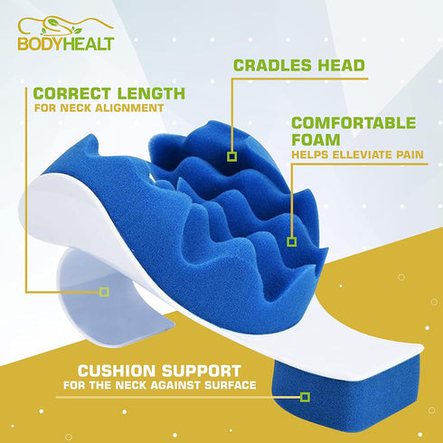 BodyHealt Neck and Shoulder Relaxer - Cervical Traction Device for TMJ Pain Relief & Spine Alignment. Neck Stretcher for Migraine relief & Neck Su...