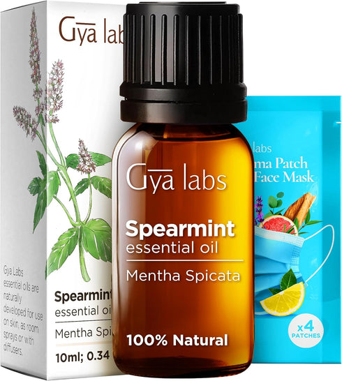 Gya Labs Spearmint Essential Oil for Diffuser & Skin - 0.34 Fl Oz - 100% Pure Natural Spearmint Oil for Facial, Hair, Massage, Aromatherapy & Cand...