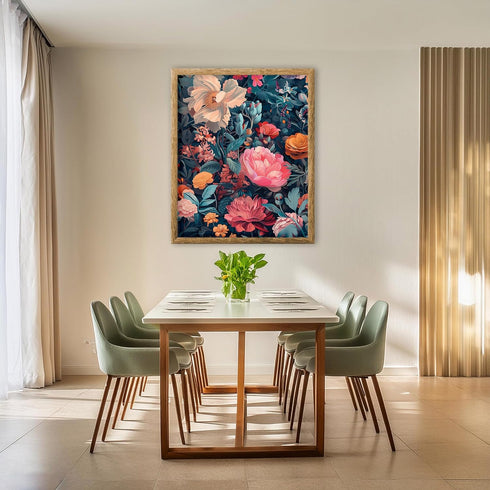 Posterizer 1 pcs-girly blush and beige flowers in the wild-Floral & Botanical Art-Abstract & Modern Art-Decor for Home & Office- UNFRAMED Wall Art...