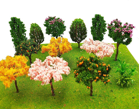 16 Pcs Miniature Fairy Garden Tree Plant Ornamentm, Mixed Model Trees 1-3 Inches, Miniature Dollhouse Pots Decor Moss Bonsai Micro Landscape DIY C...