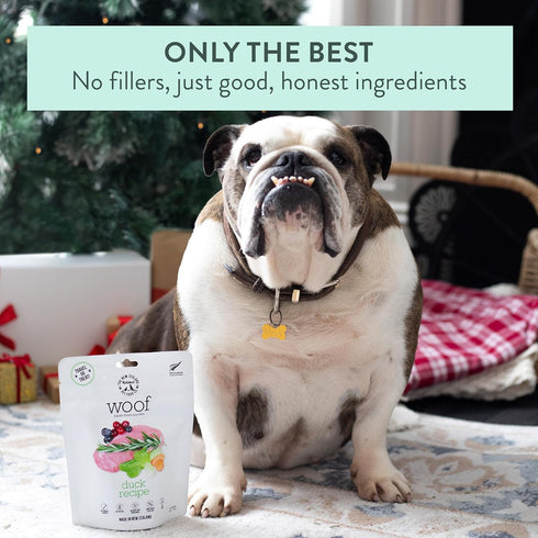 Woof Freeze Dried Dog Food - Duck Recipe, High Protein, Complete Diet, Dog Treats, All Life Stages - 1.76 oz...