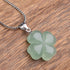 St. Patrick's Day Four Leaf Clover Pendant Necklace Green Aventurine Gemstone Pendant Necklace 18"...