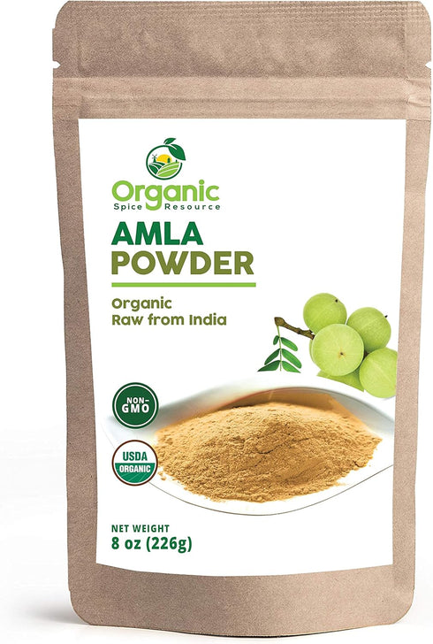 Organic Amla Powder | 8 oz (226g) | Amalaki, Non-GMO, 100% Raw from India, by SHOPOSR...