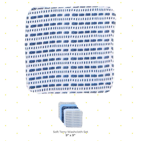 Spasilk Washcloth Wipes Set for Newborn Boys and Girls, Soft Terry Washcloth Set, Pack of 10, Blue Starfish...