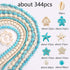 Turquoise Sea Turtle Beads Blue and White Starfish Beads Tortoise Turtle Charms Summer Ocean Animal Spacer Beads Shell Beads for for Jewelry Makin...