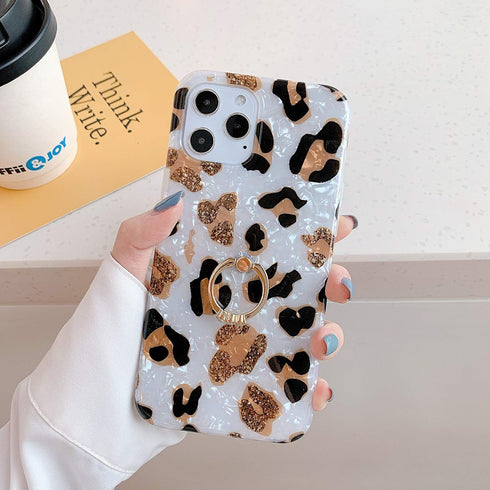 Qokey Compatible with iPhone 12/12 Pro Case 6.1 Inch 2020 for Men Women Girls - 360 Degree Rotating Ring Kickstand, Soft TPU Shockproof Cover, Bro...