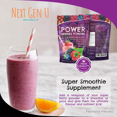 Next Gen U Super Berry Powder 150g, Immune Support Food Supplement, Superfood Berries Smoothie Mix for Shakes, Detox & Healthy Boost for Juice Bev...