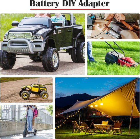 2 Packs Power Wheel Adapter for Milwaukee M18 Battery Adapter 18V Power Wheels Battery Converter with Fuses & Wire Terminals, 12AWG Wire, Power Co...