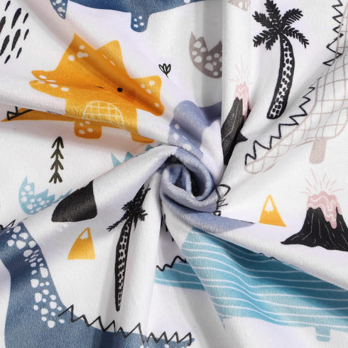 Baby Blanket for Boys Girls Soft Minky with Double Layer Dotted Backing, Color Dinosaurs Printed 30 x 40 Inch Receiving Blanket...