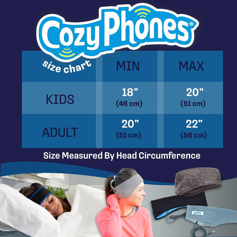 CozyPhones Sleep Headphones - Over Ear Headphones from Ultra Thin Cool Mesh Wired for Side Sleepers, Meditation, Running, Laptop, and Phone - Blac...
