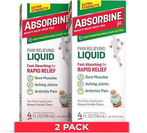 Absorbine Jr. Extra Strength Pain Relieving Liquid, Liquid Pain Reliever, Pain Relief for Joint, Arthritis, Nerve Pain and Muscle Soreness Relief,...