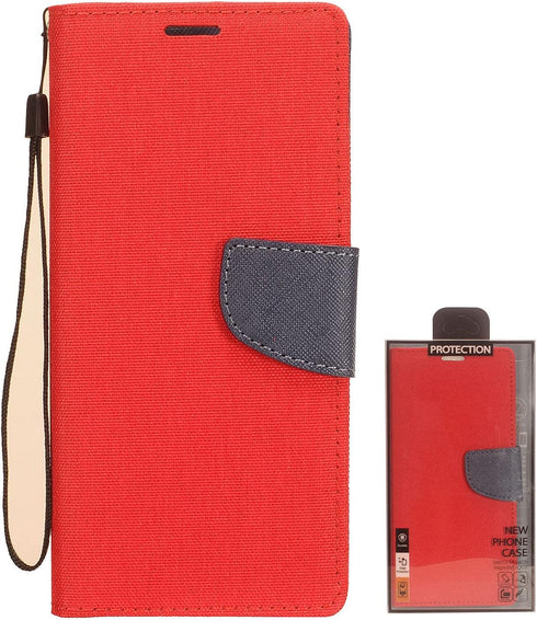 for Samsung Galaxy A02S (SM-A025), A02s - Denim Wallet Phone Case - CT5 Red...