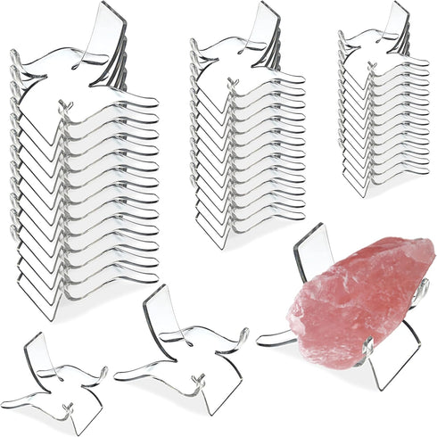 Rock Display Stand, 3 Sizes 36 PCS Mineral Stands Rock Holder Acrylic Display stand for Small Items: Crystal, Rock Painting, Geodes, Rock, Mineral...