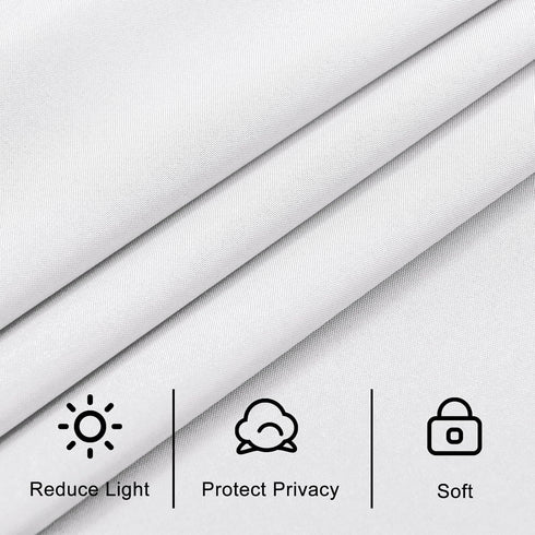 Hiasan French Door Curtains for Small Window, Rod Pocket Semi Sheer Privacy Curtains for Side Light Front Door, 1 Panel (White, W 52 inch x L 40 i...