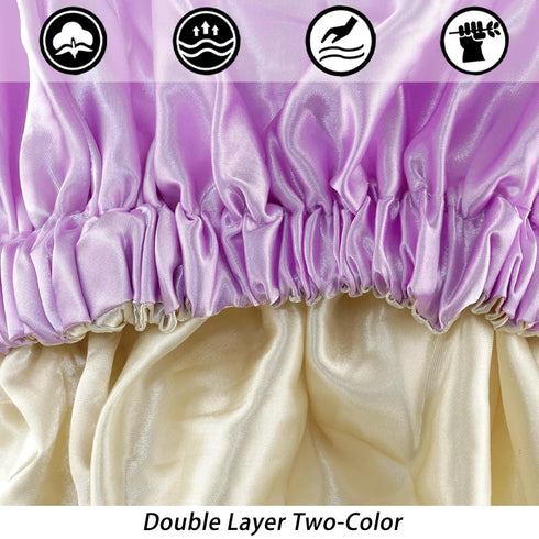 Satin Bonnet Silk Bonnet Hair Bonnet for Sleeping-Slouchy Beanie Hat Satin Sleep Cap for Women's Natural & Curly Hair(Light Purple)...