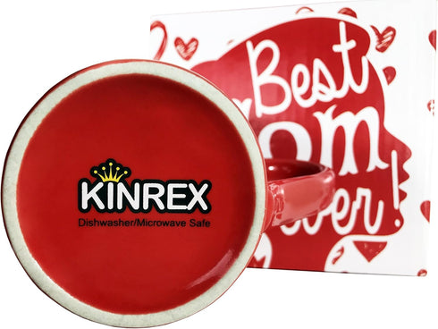 KINREX Best Mom Ever Mug – Valentines Day Gifts Mothers Day Gifts Coffee Cup for Women, Mother, Grandmother, Parent, Gift for Christmas, Birthday,...