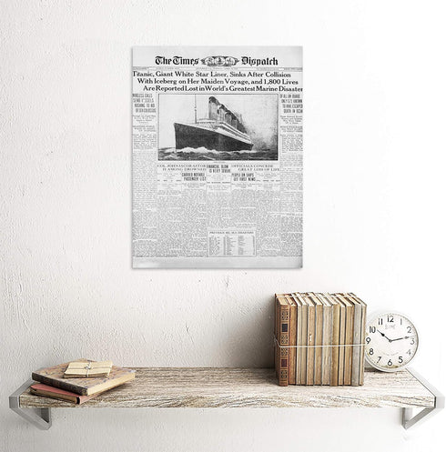 Newspaper Front Sheet Page Titanic Disaster 1912 Times Despatch Unframed Wall Art Print Poster Home Decor Premium...