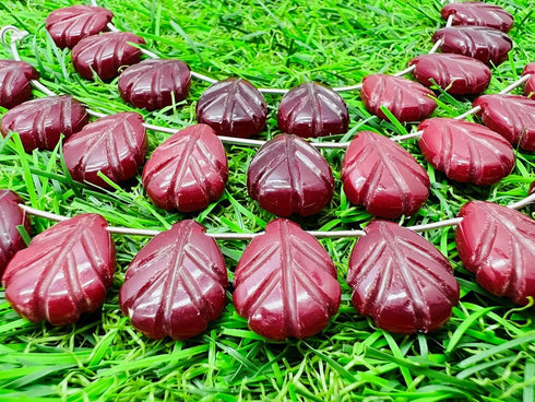 1 Strand Ruby 9 Pcs Beads Size 18X14Mm Leaf Shape Cut Smooth Beads For Jewellery Making, Beading & Craft Supplies Kcrafts-Rk_K35...