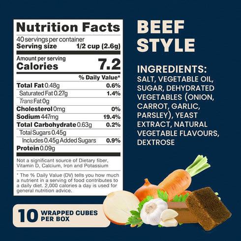 Massel Beef Style Broth Boullion Cubes, Gluten Free, MSG Free, Dairy Free, Non GMO, 0g Trans Fat Soup Base Seasoning For Ramen, Soup, Stew, No Ani...