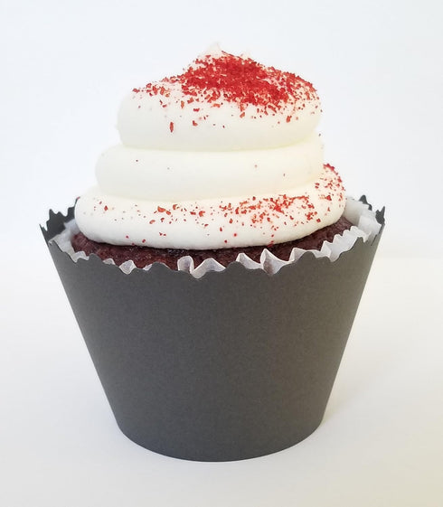 Cupcake Wrappers Solid Colors Adjustable - Set of 12 (Charcoal Dark Gray)...