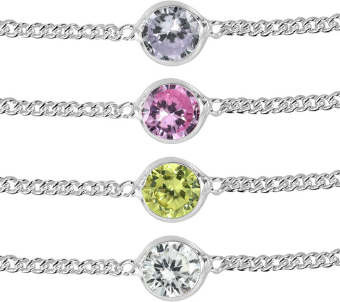 AeraVida Multicolor Small Sparkling CZ 925 Sterling Silver Adjustable Anklet | Casual Versatile 2in1 Ankle Bracelet | 9 inch...