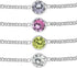 AeraVida Multicolor Small Sparkling CZ 925 Sterling Silver Adjustable Anklet | Casual Versatile 2in1 Ankle Bracelet | 9 inch...
