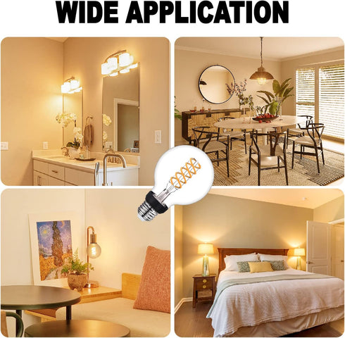 G80(G25) LED Edison Bulbs 60 Watt Equivalent, High Brightness Warm White 2700K Clear Glass Globe Light Bulb, Dimmable Antique LED Filament Bulbs, ...