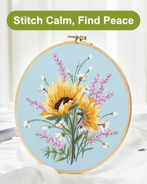 Santune 4 Pack Flower Embroidery Kit for Beginners Adults Cross Stitch Kits for Beginners Hand Embroidery with Plant Patterns and Instructions DIY...