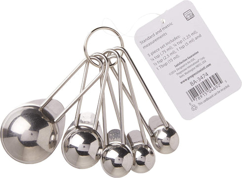 Prepworks by Progressive Stainless Steel Measuring Spoons - Set of 5,Silver...