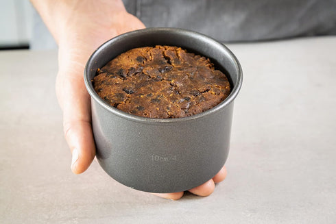 MasterClass KCMCHB30 10 cm Deep Cake Tin with PFOA Non Stick and Loose Bottom, 1 mm Carbon Steel, 4 Inch Mini Round Pan, Grey...