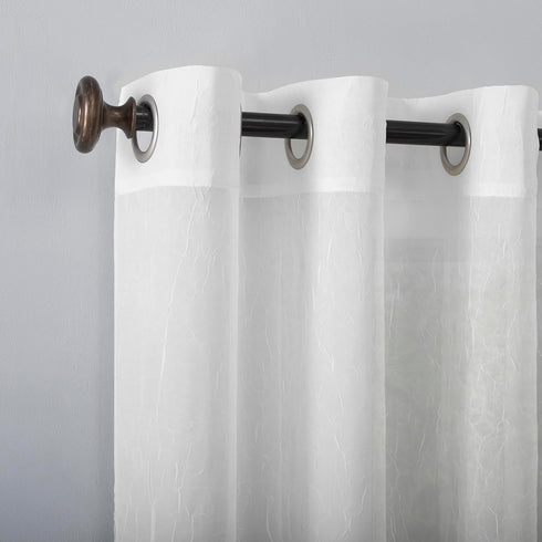 No. 918 Erica Crushed Sheer Voile Grommet Curtain Panel 84.00" x 51.00"...