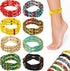 8 Pcs Beaded Anklets for Women Handmade Multicolor Layered Ankle Seed African Beaded Anklets for Women Elastic Boho Ankle Bracelets Glass Bead Str...