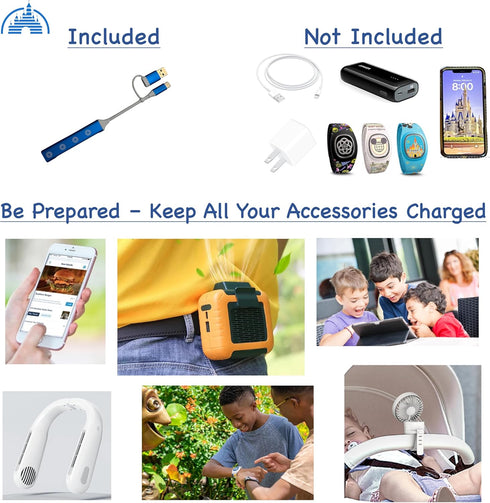 MultiCharger for MagicBand+, MagicBand +, Magic Band Compatible with FuelRod & Other External Battery. Disneyland Accessories for Trip to Disney W...