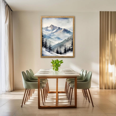Posterizer 1 pcs-beautiful snowy scenary in winter -3-Landscape & Nature Art-GIft for Men Women Teens-Dining Room Decor- unframed wall art...