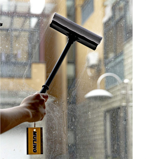 Window Squeegee Cleaning Tool Window Cleaner Car Squeegee Windshield Cleaning Sponge and Rubber Squeegee,BlackM...