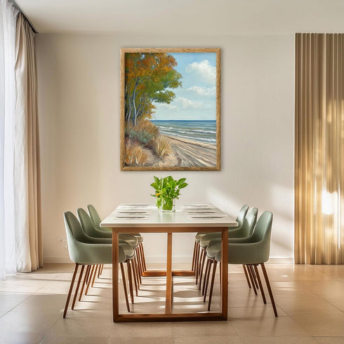 Posterizer 1 pcs-coastal landscape in classic oil painting style 3-Collectibles & Fine Art-Landscape & Nature Art-Gift for Men Women Teens- unfram...