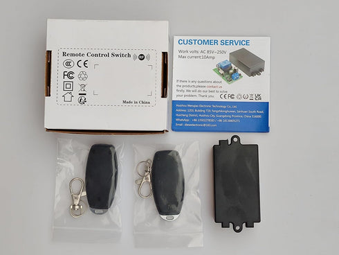 DieseRC Wireless Remote Control Light Switch Radio Frequency Relay Switch AC 110V 120V 240V 220V 1500W 1 Channel 433Mhz Receiver with 2 Transmitte...