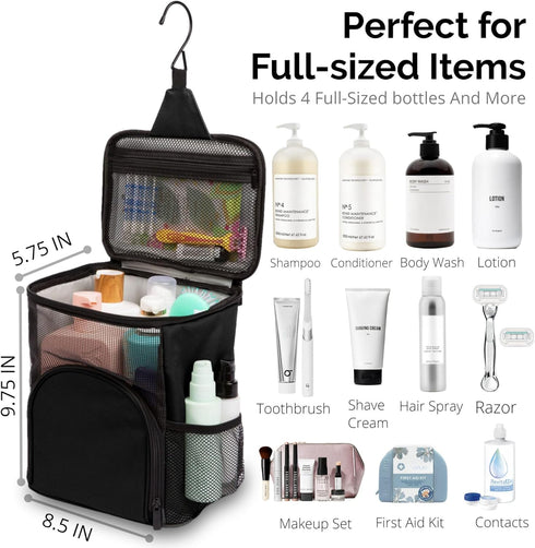 Original Portable Shower Caddy For College Dorms - Foldable Mesh Tote - Dorm Room Essentials - Durable Hanging Travel Shower Bag - Perfect for Col...