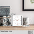 Driini Modern Mid Century Desk & Shelf Clock (White Rose Gold) - Battery Operated with Silent, Analog Movement – Small Tabletop Clocks for Office ...