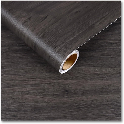 CRE8TIVE Dark Wood Contact Paper Peel and Stick Faux Wood Wallpaper Textured 12"x80" Self Adhesive Wood Grain Contact Paper for Cabinets Waterproo...
