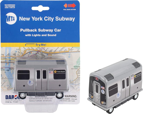 Daron MTA Subway Pullback Toy w/ Light & Sound TT3501 Grey...