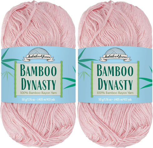 JubileeYarn Bamboo Dynasty - 50g/Skein Fingering Weight Bamboo Rayon - 3305 Primrose Pink - 2 Skeins...