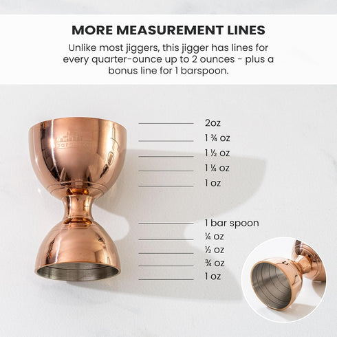 A Bar Above Premium Bell Jigger, 304 Stainless Steel Double Cocktail Jigger with 10 Internal Measurements, Heavy Duty Professional Bar Tool for Ba...