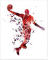 Summit Designs Watercolour Basketball Wall Art Prints - Particle Silhouette - Set of 4 (8 x 10) Poster Photos - Bedroom - Man Cave Decor...