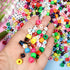 TOAOB 1200pcs 4 Colors Cube Letter Beads Acrylic Alphabet Beads for Bracelets Making with Pony Beads and 1 Roll Elastic String for Jewelry Making...