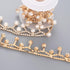 Jerler 1 Yard Pearl Tassel Rhinestone Trim, Inlaid Pearl Beaded Chain, Crystal Applique Ideal for DIY and Wedding Party Decoration Bridal Embellis...