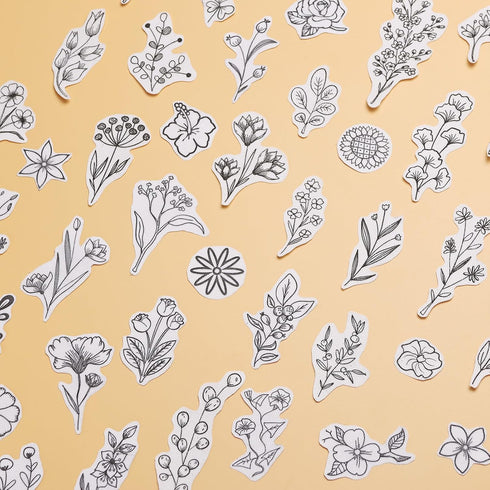 Patemby 50Pcs Water Soluble Embroidery Stabilizers, Stick and Stitch Embroidery Paper with Pre-Printed Flowers and Leaves Pattern Transfers for Ha...