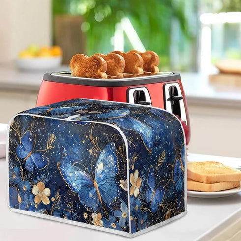 Butterfly Toaster Dust Cover 4 Slice, Floral Anti-Sputtering Toaster Covers, Washable Decorative Bread Toaster Cover, Dust Fingerprint Protection ...